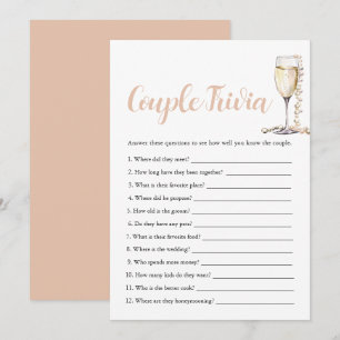 Gold Pearls & Prosecco Couple Trivia Bridal Spiel Einladung