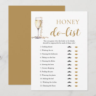 Gold Pearls und Prosecco Honey Do List Bridal Game Einladung