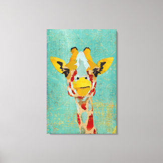 Gold Peeking Giraffe Art Leinwand