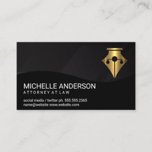 Gold Pen Logo in der Justizskala Schwarze Lini Visitenkarte