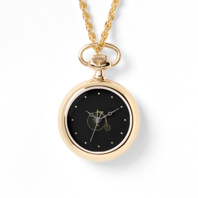 Gold Penny Farthing Armbanduhr (Vorderseite)