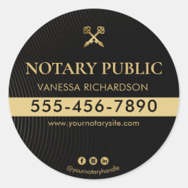 Gold Pens Gold Notebook Notar Marketing Runder Aufkleber