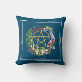 Gold Pentagramm Natureath Blume Bohemisch Kissen