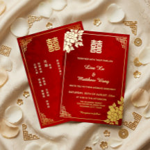 Gold Peony Red Shimmering | Chinesische Hochzeit