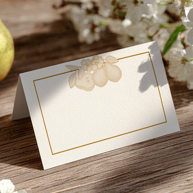 Gold Perfect Pear Flat Platzkarte (Table Place Card)