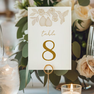Gold Perfect Pear Wedding Tischnummer