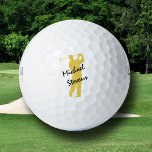 Gold Personalisiert Golfer Golfball<br><div class="desc">Hier ist Ihr eigener personalisierter Golfball! Ein Goldgolfer in voller Swing ist der Hintergrund für Ihren Namen in Black Script. Niemand auf dem Platz wird bezweifeln, wem dieser Ball gehört, und er ist ein großartiges Geschenk.</div>