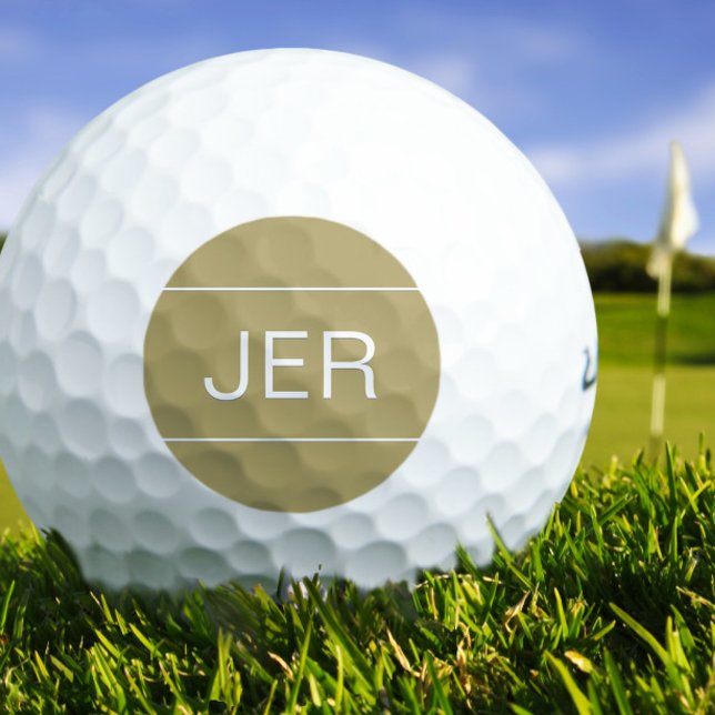 Gold Personalisiert Golfer Mit Monogramm Erstklass Golfball (Gold Personalized Golfer Monogrammed Initial Cool Golf Balls)