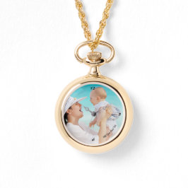 Gold Personalisiert Necklace Watch Armbanduhr