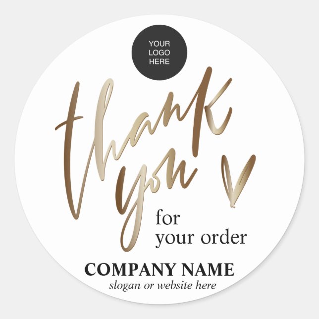 Gold Personalisiert Vielen Dank, Sticker Set (Vorderseite)