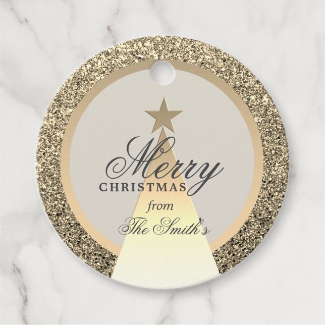 Gold Personalisierte Weihnachtsgeschenke Geschenkanhänger (Vorderseite)