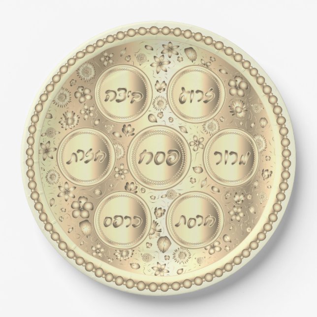Gold Pessach Seetplatte - Teller (Vorderseite)
