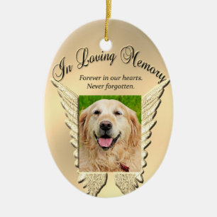 Gold Pet Memorial Foto hinzufügen Keramik Ornament
