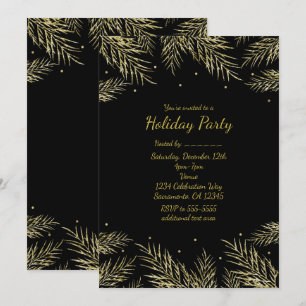 Gold Pine Fir & Dots Gîtes Élégantes Invitations
