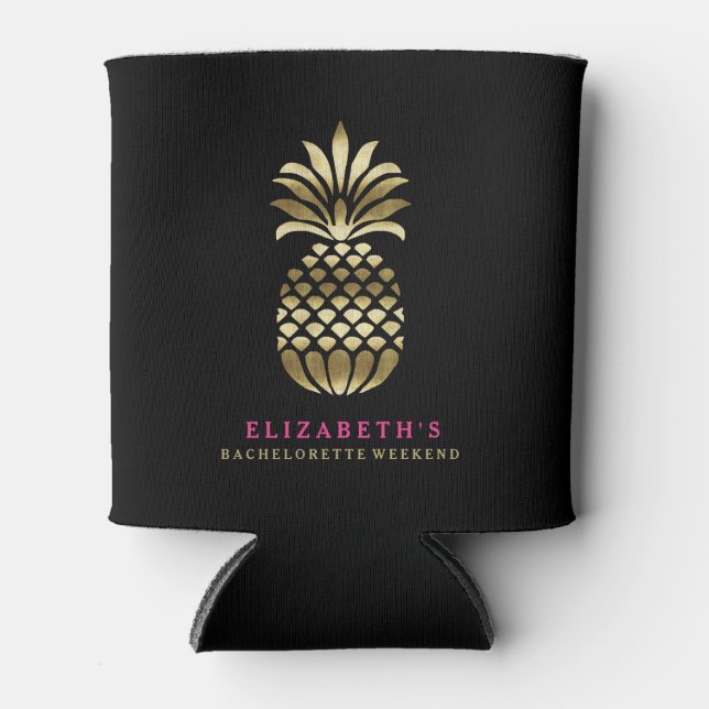 GOLD PINEAPPLE BACHERLOTTE PARTY DOSENKÜHLER (Vorderseite)