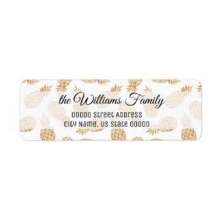 Gold Pineapple Personalized Return Adress