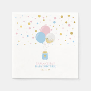 Gold, Pink & Blue Geschlecht Enthüllung Baby Showe Serviette