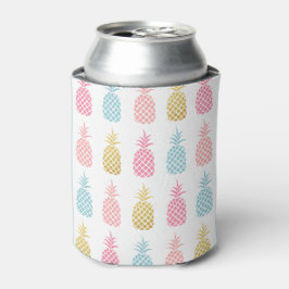 Gold Pink & Blue Tropical Pineapse Muster Dosenkühler