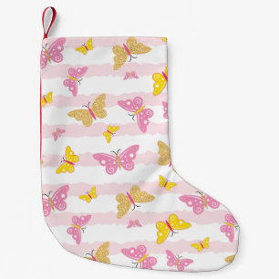 Gold & Pink Butterfly Kleiner Weihnachtsstrumpf