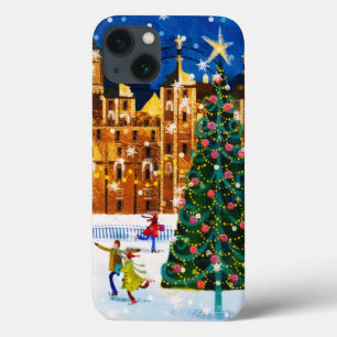 Gold Pink Christmas Winter Ice Skaten Case-Mate iPhone Hülle