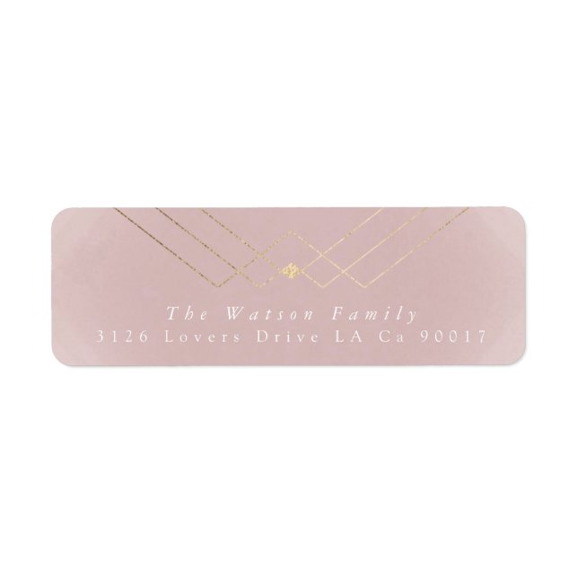 Gold Pink Elegance Diamond Geo Deko Wedding (Vorne)
