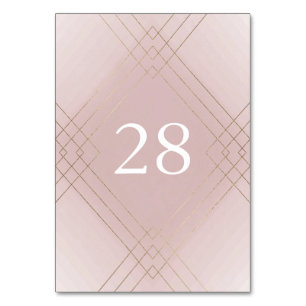 Gold Pink Elegance Diamond Geo Deko Wedding Tischnummer