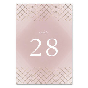 Gold Pink Elegance Diamond Geo Deko Wedding Tischnummer