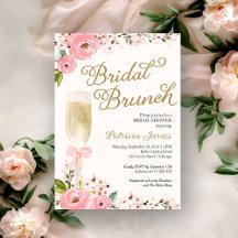 Gold Pink Floral Bridal Brunch Brautparty