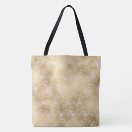 Gold Pink Floral Lace Tasche