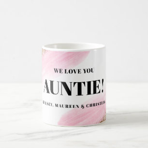 Gold Pink Geschenk für Tante mit Namen Kaffeetasse