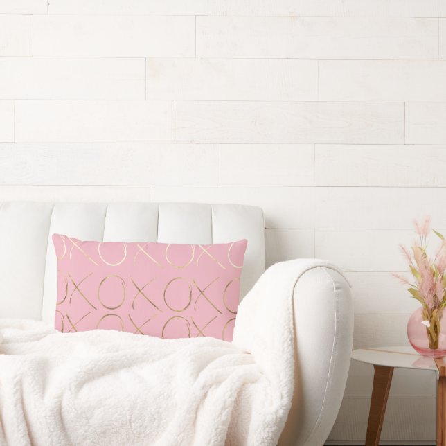 Gold Pink Girly Glam XOXO Lendenkissen (Liege)