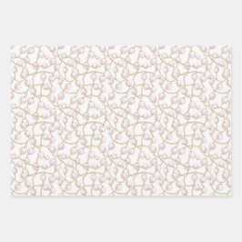Gold Pink Glam Pearls   Geschenkpapier Set