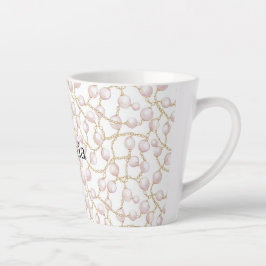 Gold Pink Glam Pearls   Milchtasse
