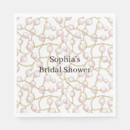 Gold Pink Glamour Perlen Junggesellinnenabschied Serviette