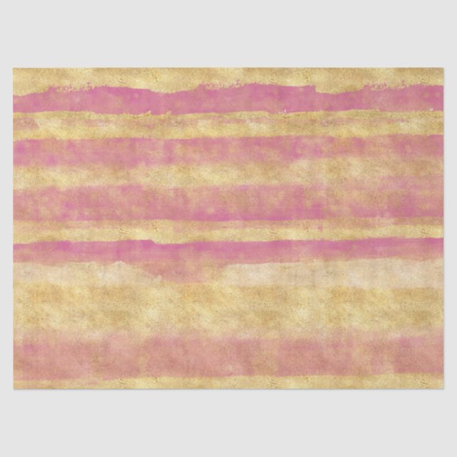 Gold Pink Glitz Streifen Seidenpapier (Vorderseite)