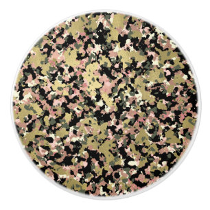 Gold Pink Grün Schwarz Tarnmusterdruck Keramikknauf