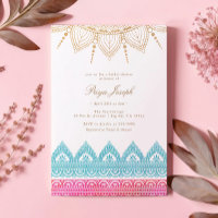 Gold Pink Indian Henna Brautparty