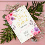 Gold Pink Lila Floral 16 . Geburtstag Geburtstag Einladung<br><div class="desc">Feiern Sie ihr 16 . Geburtstag im strahlenden Stil mit dieser Goldenen, Rosa & Lila Blumen Geburtstag Einladung! Mit lebendigen Aquarellblüten in Blau- und Lavendeltönen und schimmernden goldenen Akzenten vereint dieses Design Eleganz, Charme und jugendlichen Funkeln. Ideal für Party im Garten, Abendessen oder Geburtstagsfeiern mit Glamour, diese Einladung Set den...</div>