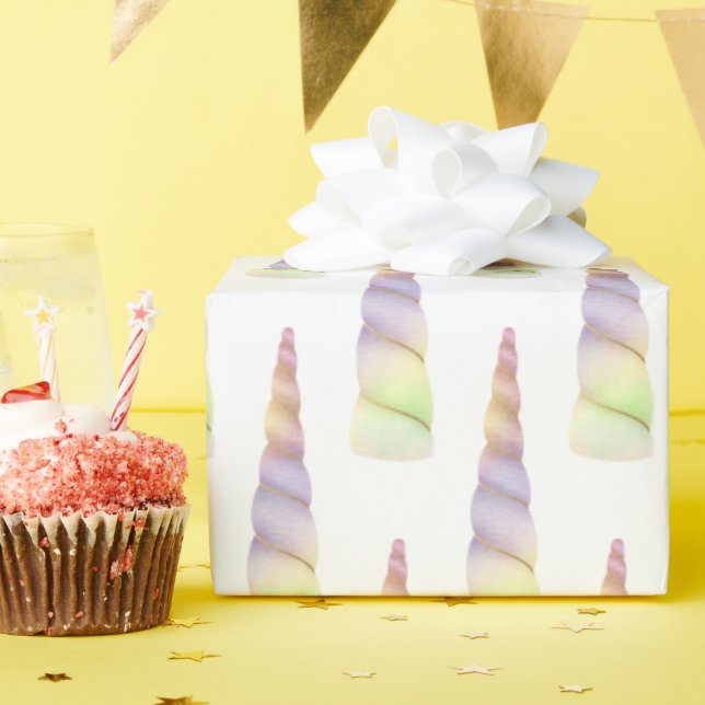 Gold Pink Lila Limone Einhorn Geburtstag Geschenkpapier (Geburtstagsparty)