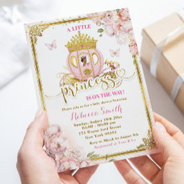 Gold Pink mexikanische Princess Carriage Baby Dusc Einladung