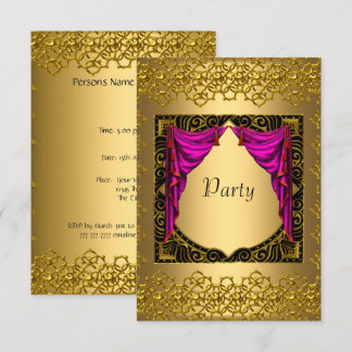 Gold Pink Party Einladung