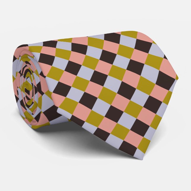 Gold Pink Schokolade Lavendel Krawatte (Gerollt)