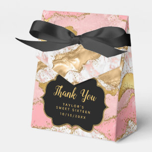 Gold Pink Sequins Agate 16 . Geburtstag Danke Geschenkschachtel