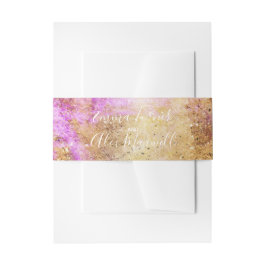 Gold Pink Sky | Einladung zur Hochzeit Bauchband Einladungsbanderole