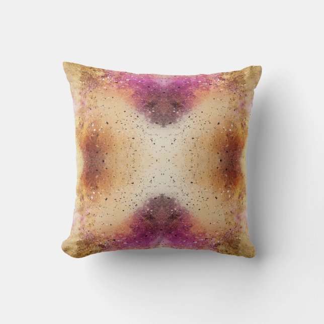 Gold Pink Sky Watercolor Kissen (Vorderseite)