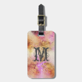 Gold Pink Sky Watercolor Personalisiert Gepäckanhänger