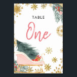 Gold Pink Sleigh Winter Baby Dusche Tischnummer<br><div class="desc">Gold Pink Sleigh Winter Baby Dusche Tischnummer</div>