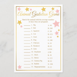 Gold Pink Stern Tier Schwangerschaft Baby Shower S Einladung