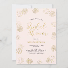 Gold & Pink Stilvolle Moderne Muster Brautparty I Einladung