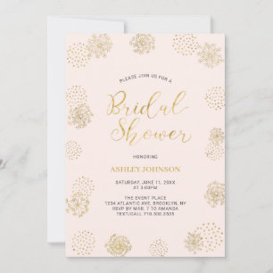 Gold & Pink stilvolles modernes Muster Brautparty  Einladung